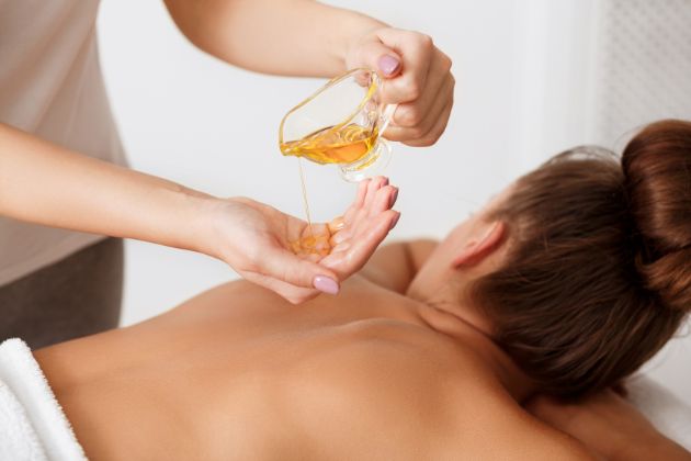 Massage body with aromatic essential oil